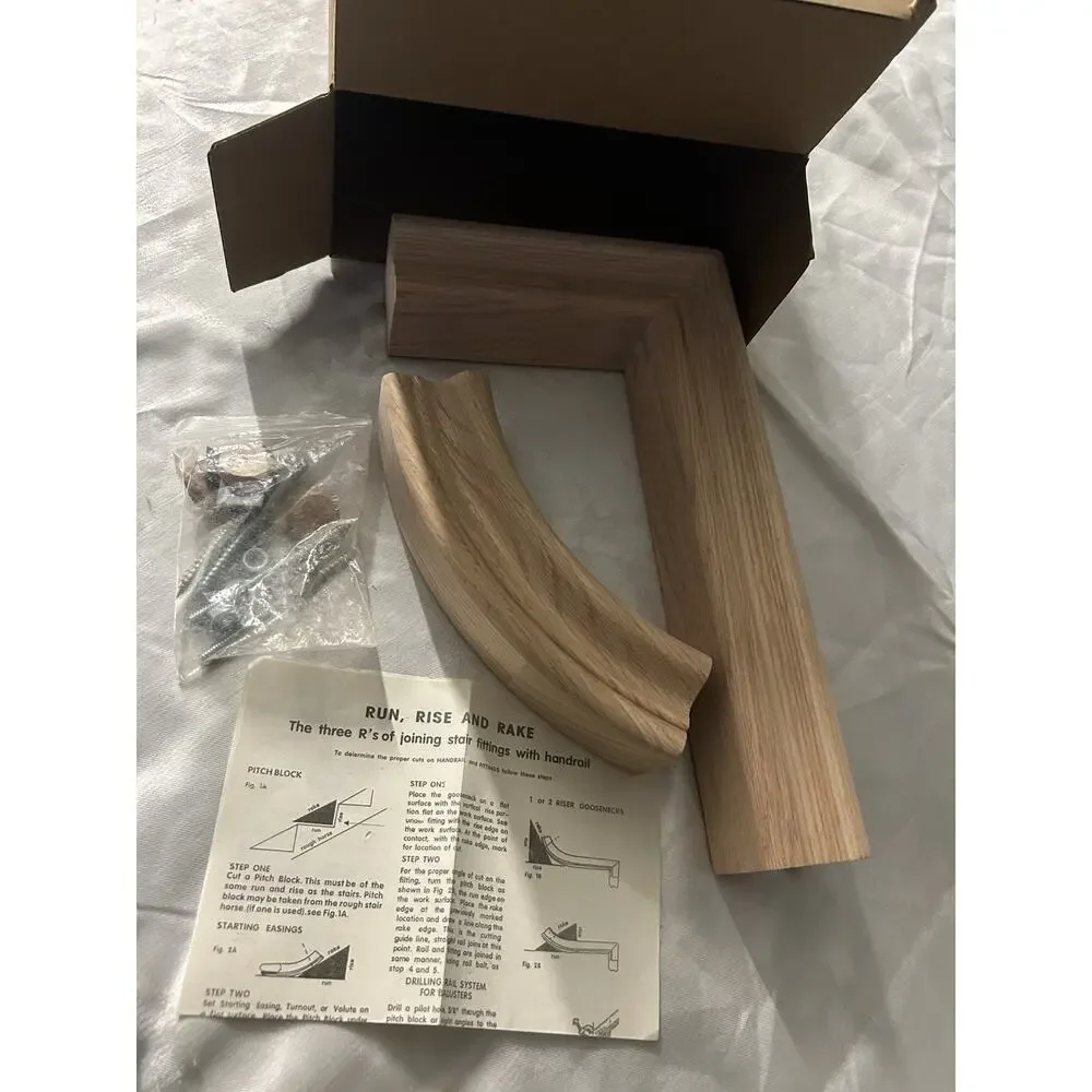 Stair Parts 7599 Red Oak Straight 2-Rise Gooseneck No Cap Handrail Fitting